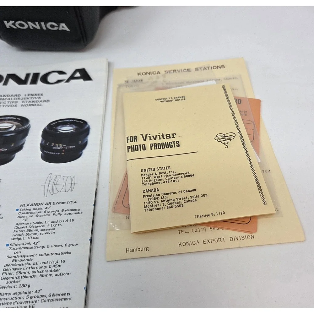 Konica Autoreflex T FTA 35mm SLR Camera Body Only Tested Shutter Works Japan